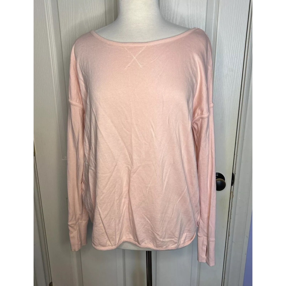 Sweaty‎ Betty long sleeve Pink top women's medium Athletic Oversized Low Back